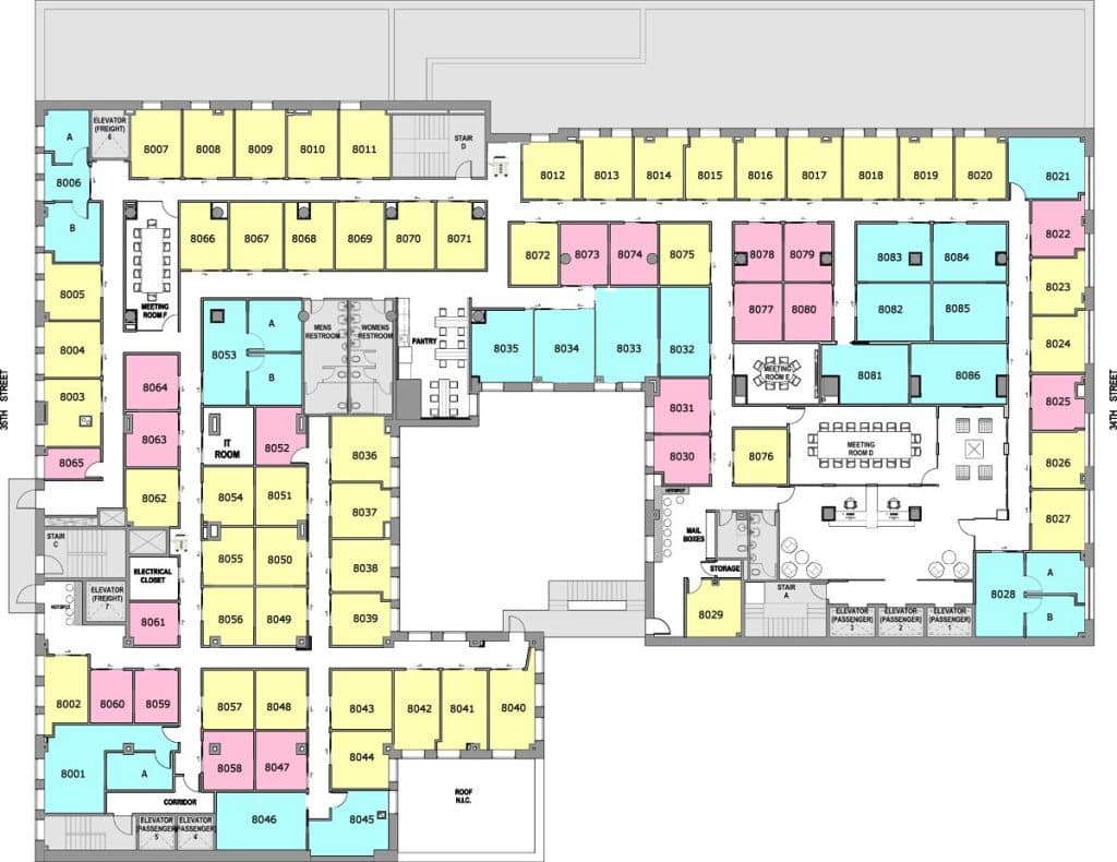 8th Floor floor plan at Jay Suites 34th Street