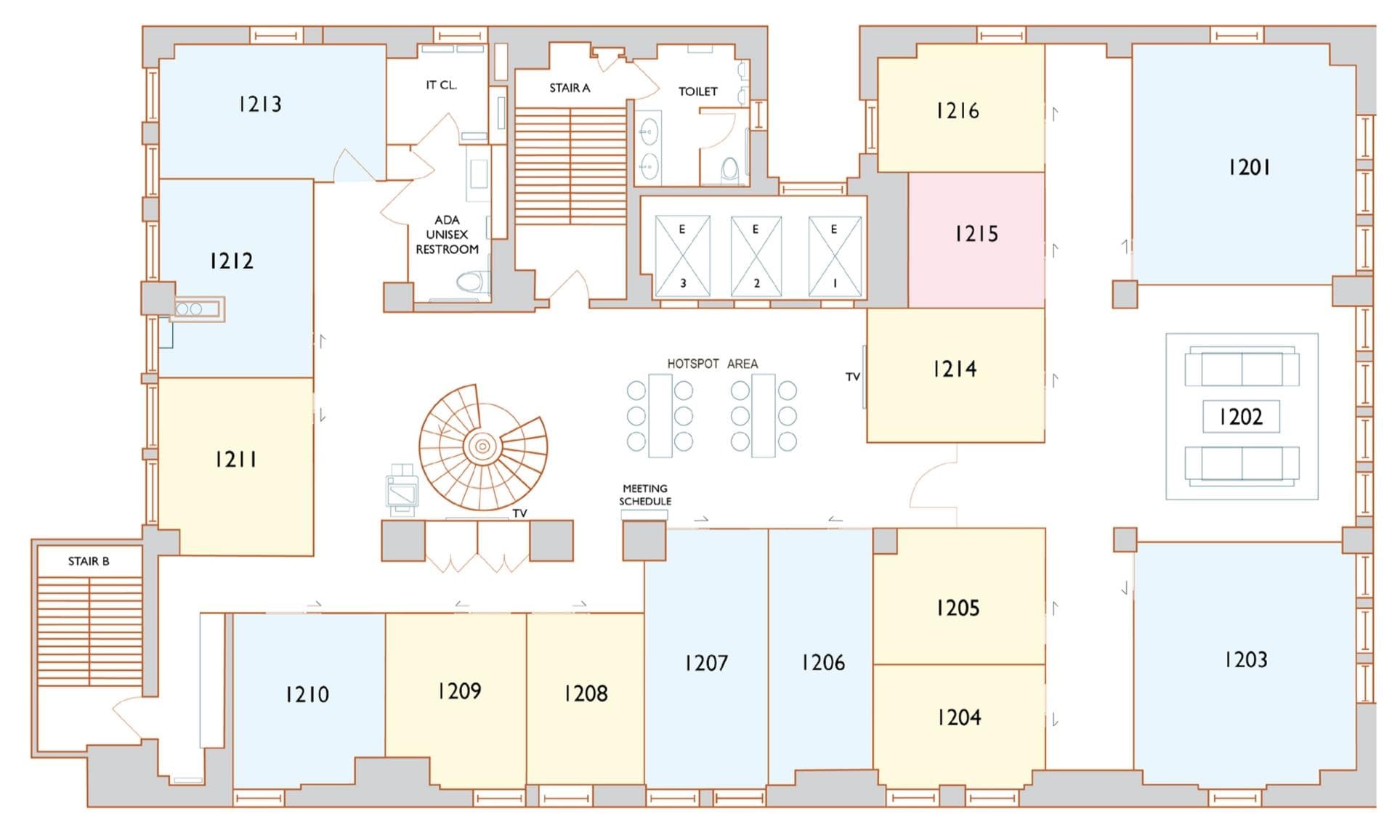 12th Floor floor plan at Jay Conference Fifth Avenue