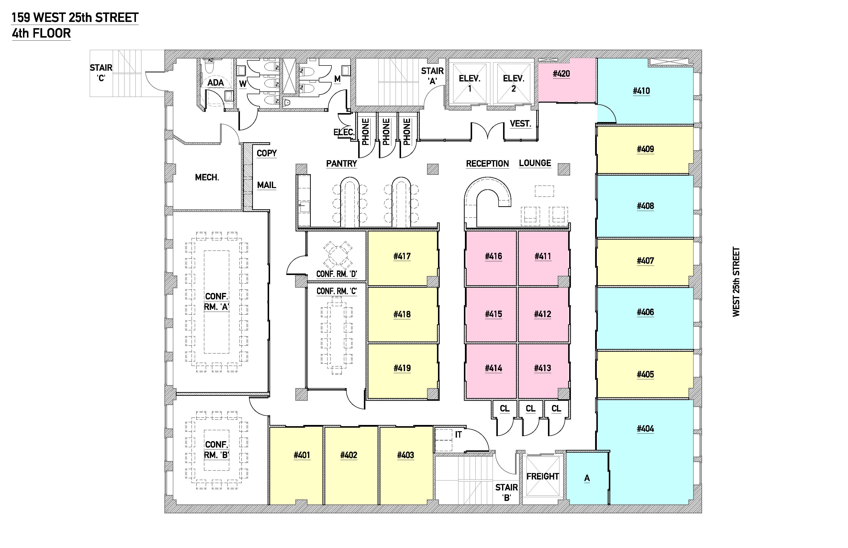 4th Floor floor plan at Jay Suites Chelsea