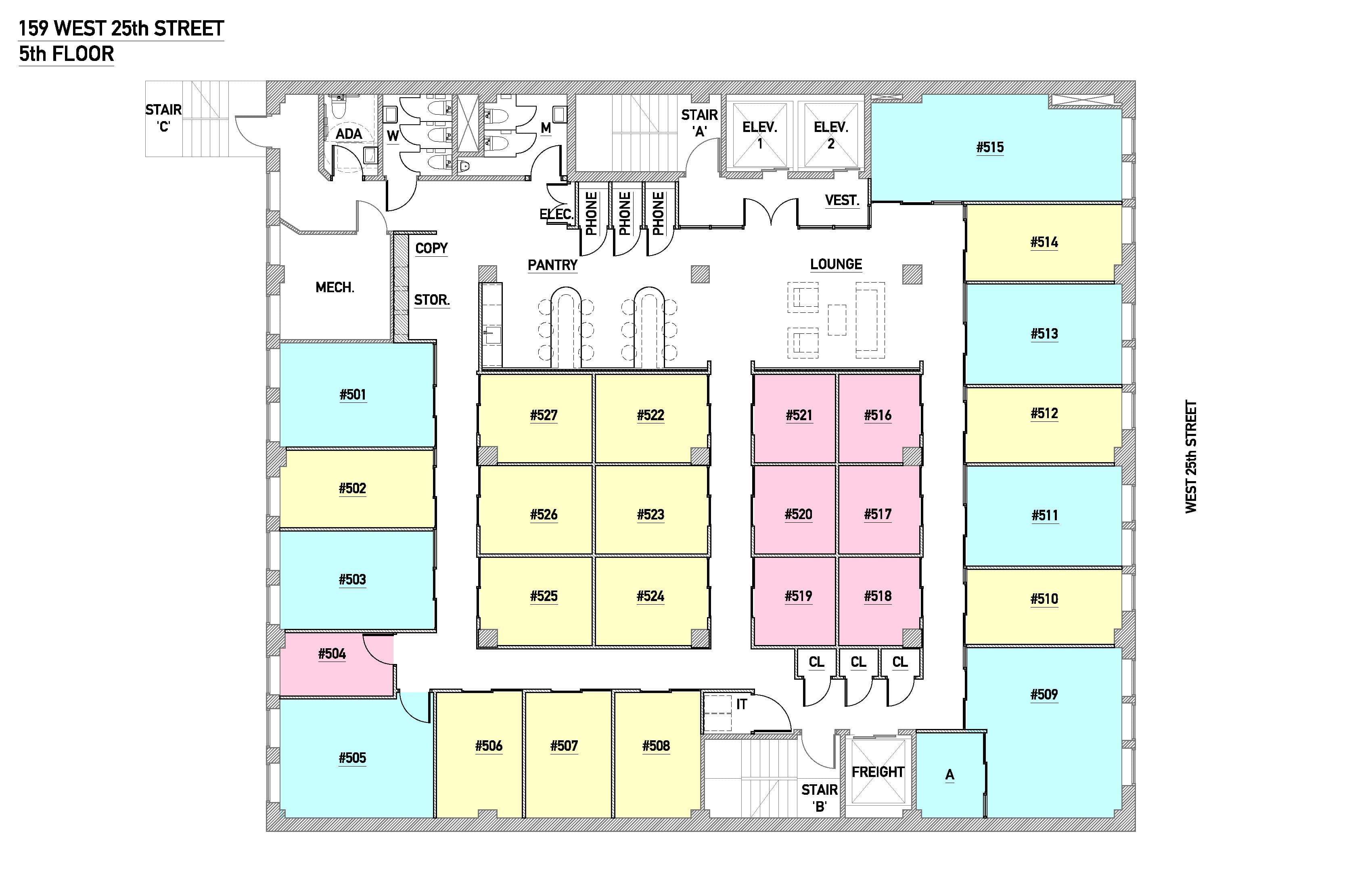 5th Floor floor plan at Jay Suites Chelsea
