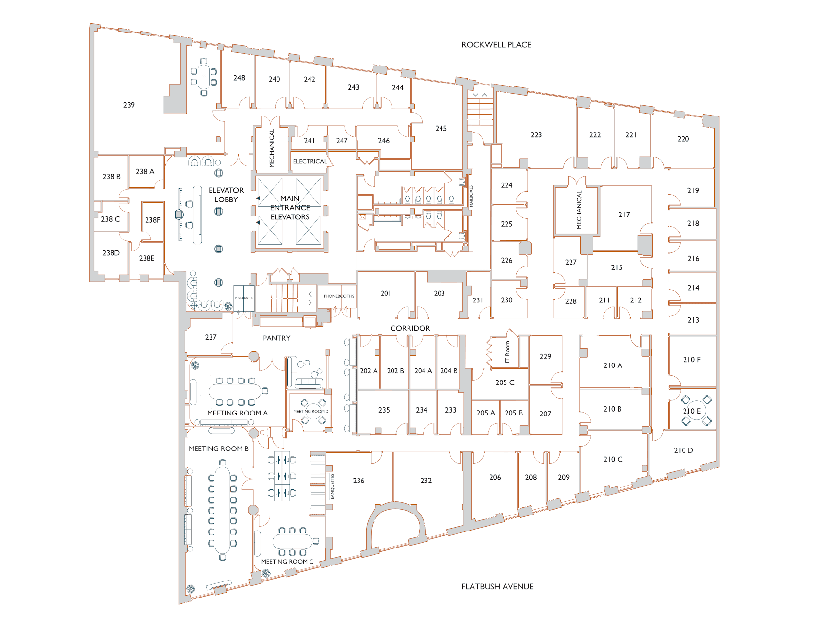 2nd Floor floor plan at Jay Suites Downtown Brooklyn