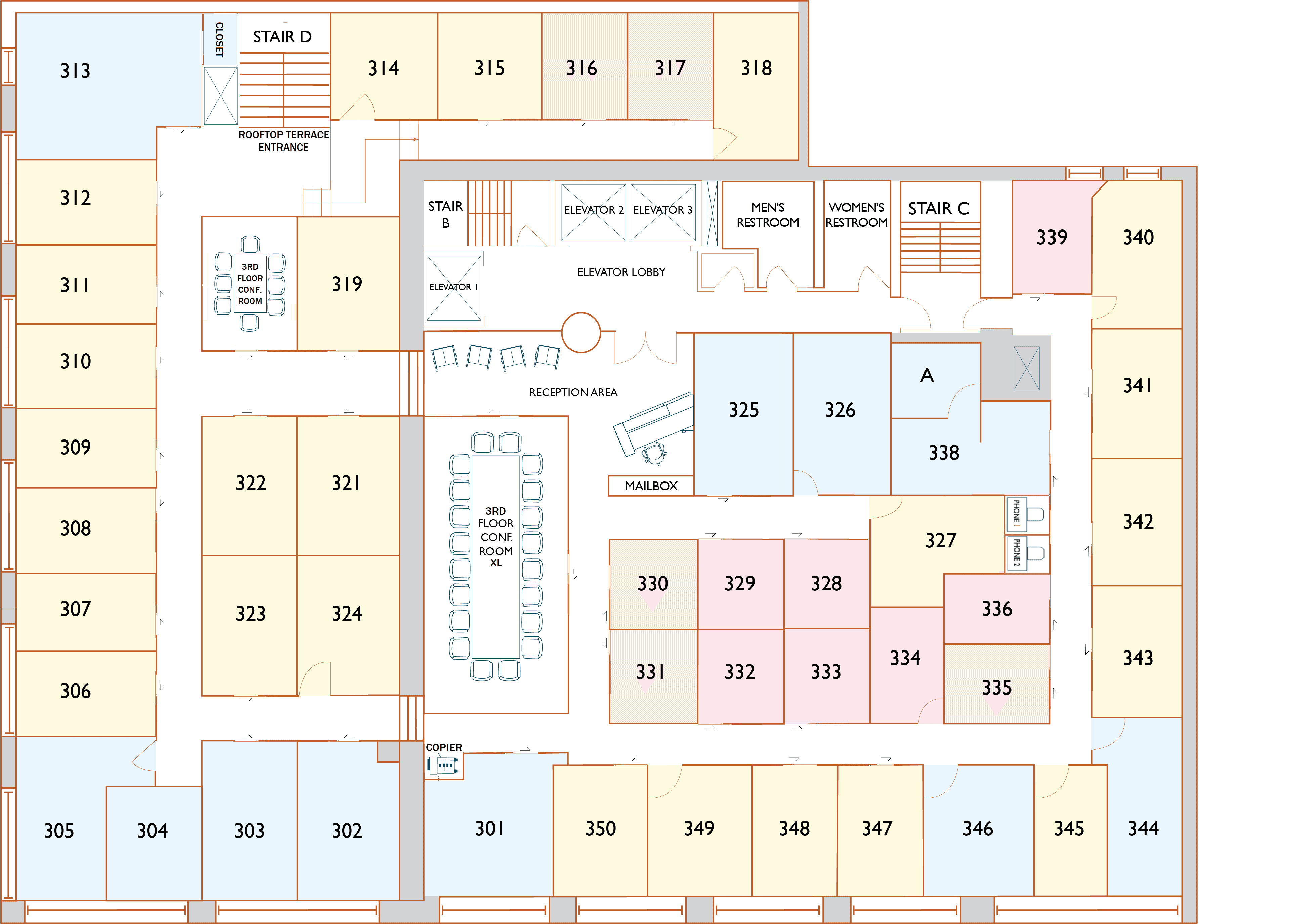 3rd Floor floor plan at Jay Suites Grand Central
