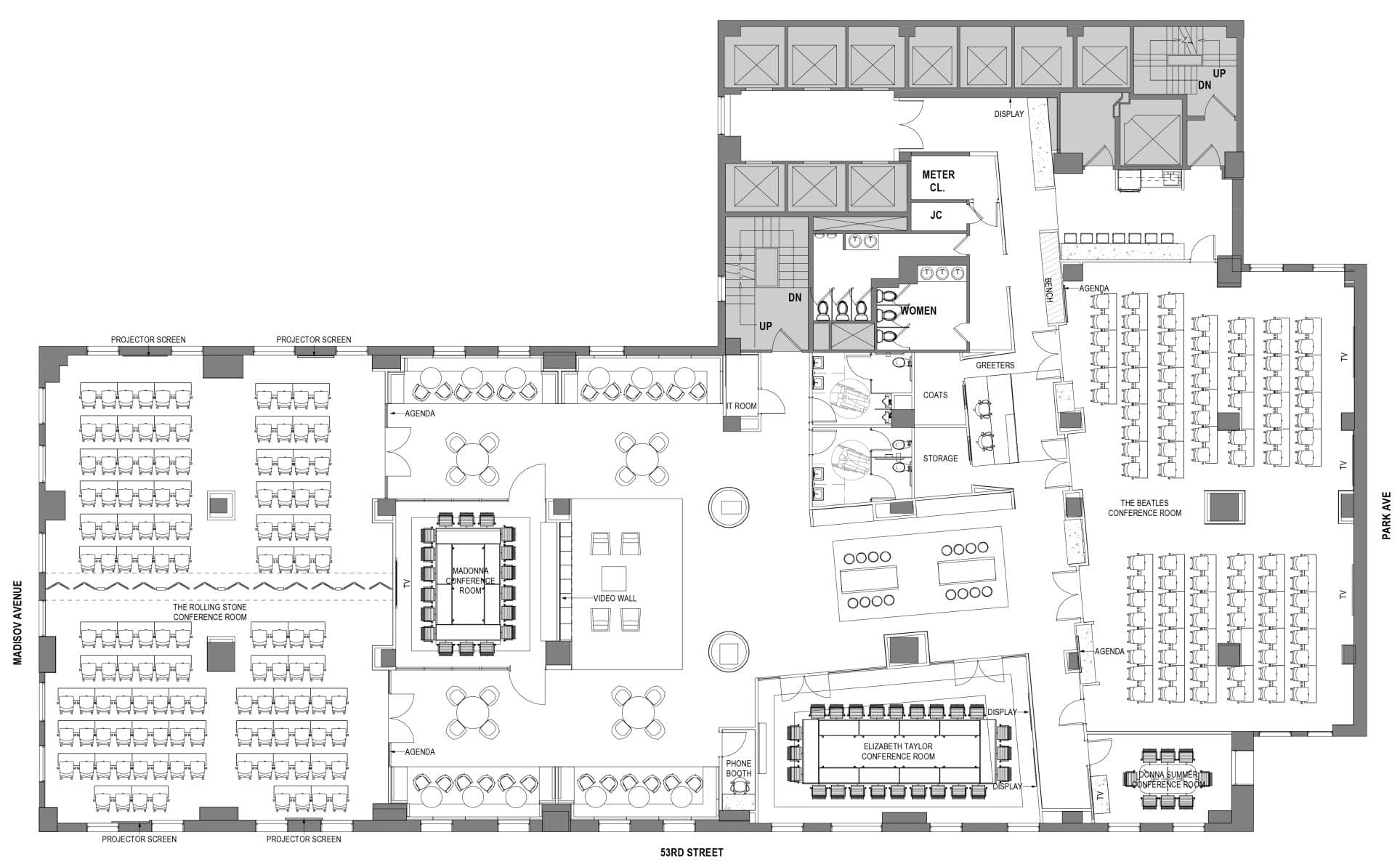 10th Floor floor plan at Jay Conference Midtown East