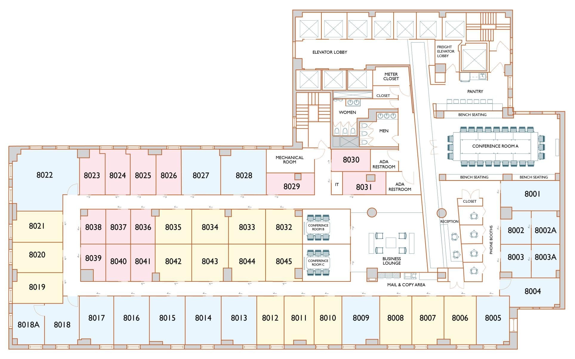 8th Floor floor plan at Jay Suites Midtown East