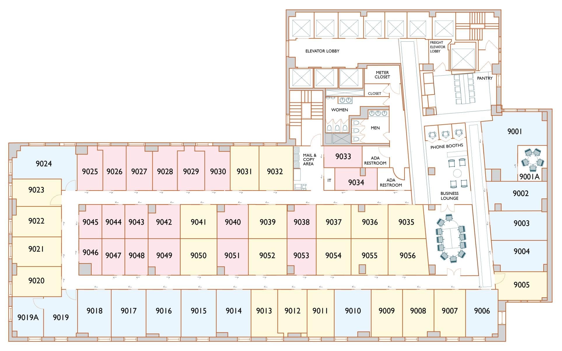 9th Floor floor plan at Jay Suites Midtown East