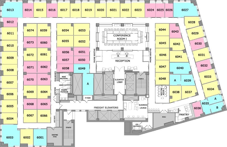 6th Floor floor plan at Jay Suites Bryant Park