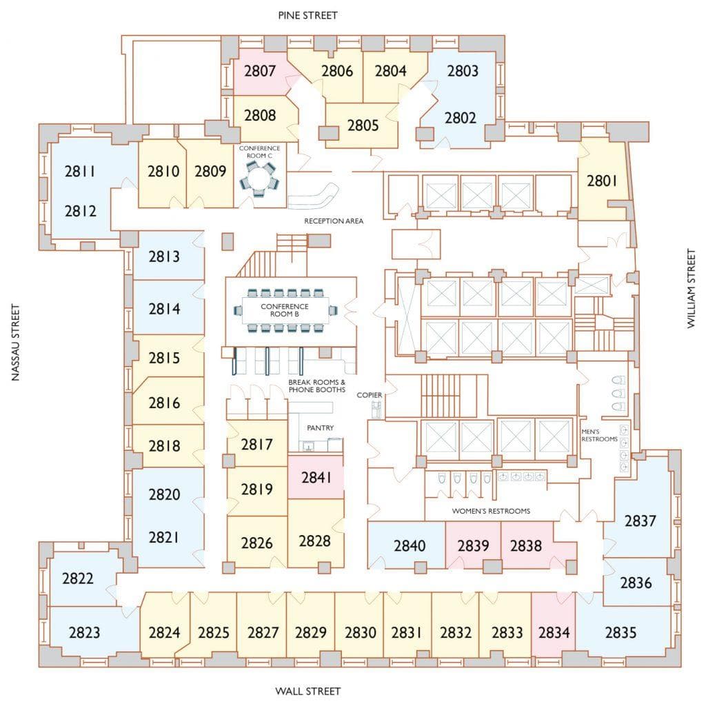 28th Floor floor plan at Jay Suites Wall Street