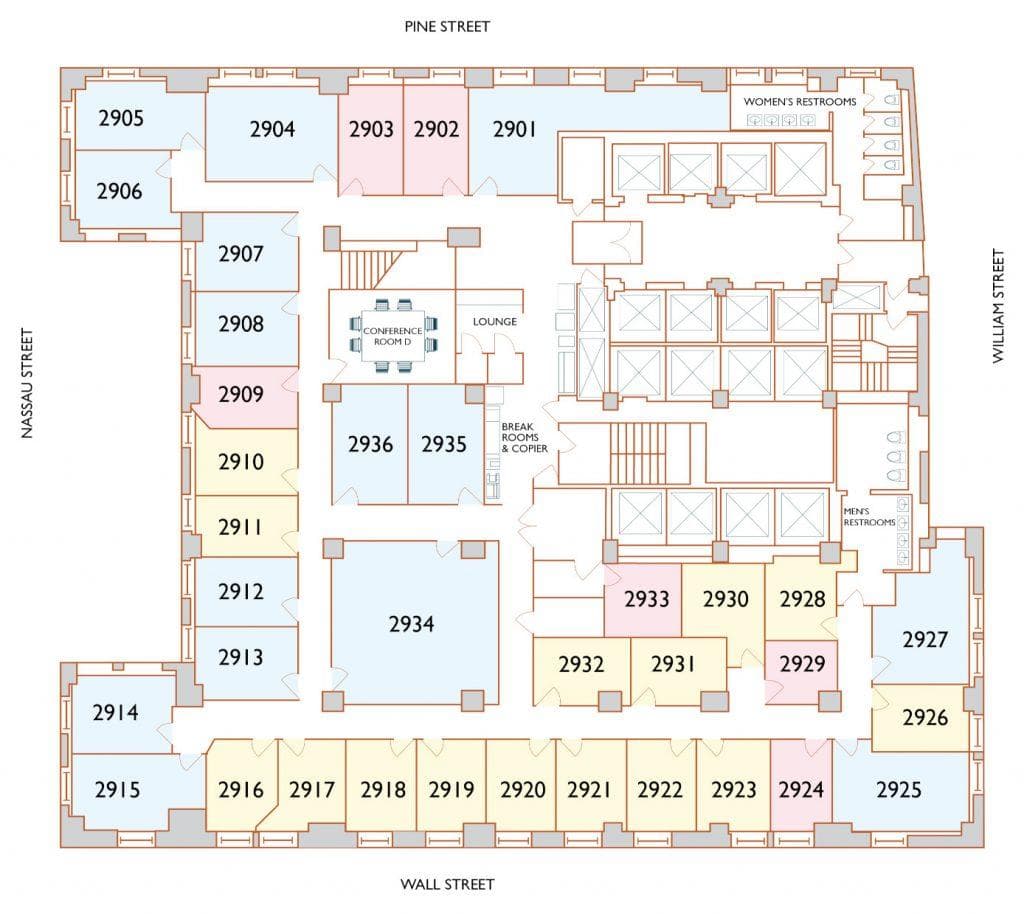 29th Floor floor plan at Jay Suites Wall Street