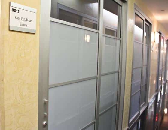 Frosted Sliding Doors with Signage