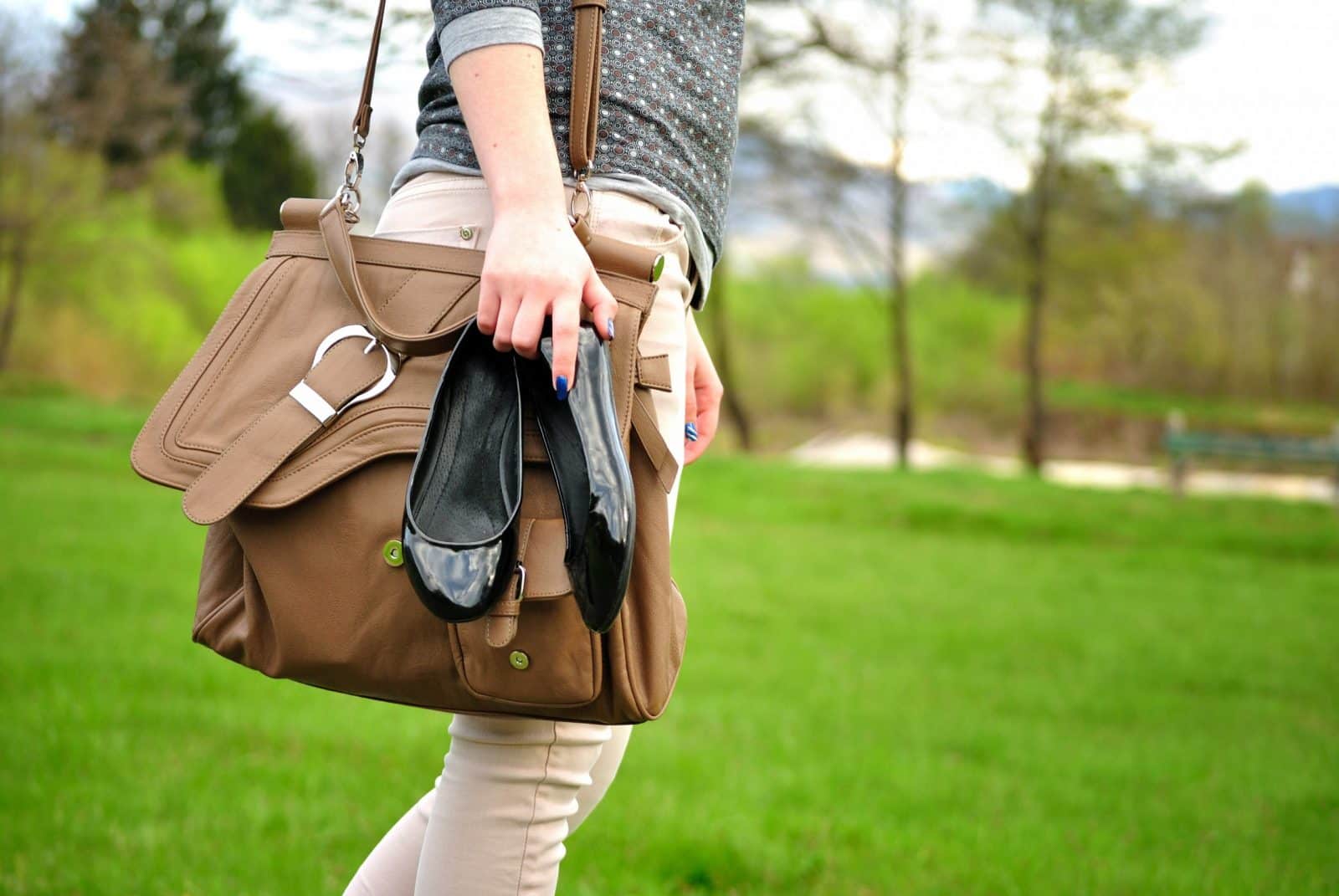 Healthy Office Behaviors Woman walking outside