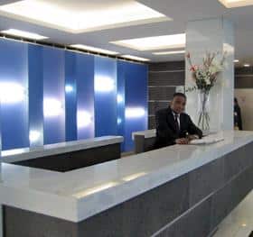 Renovated lobby at Jay Suites office rental center
