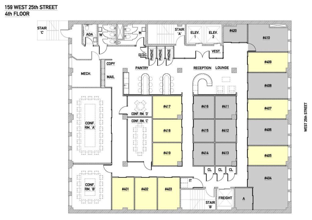 Chelsea Floor-plan 4th Floor 3-4 People