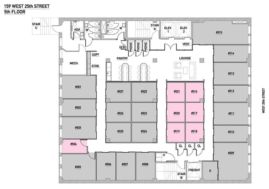 Chelsea Floor-plan 5th Floor 1-2 People
