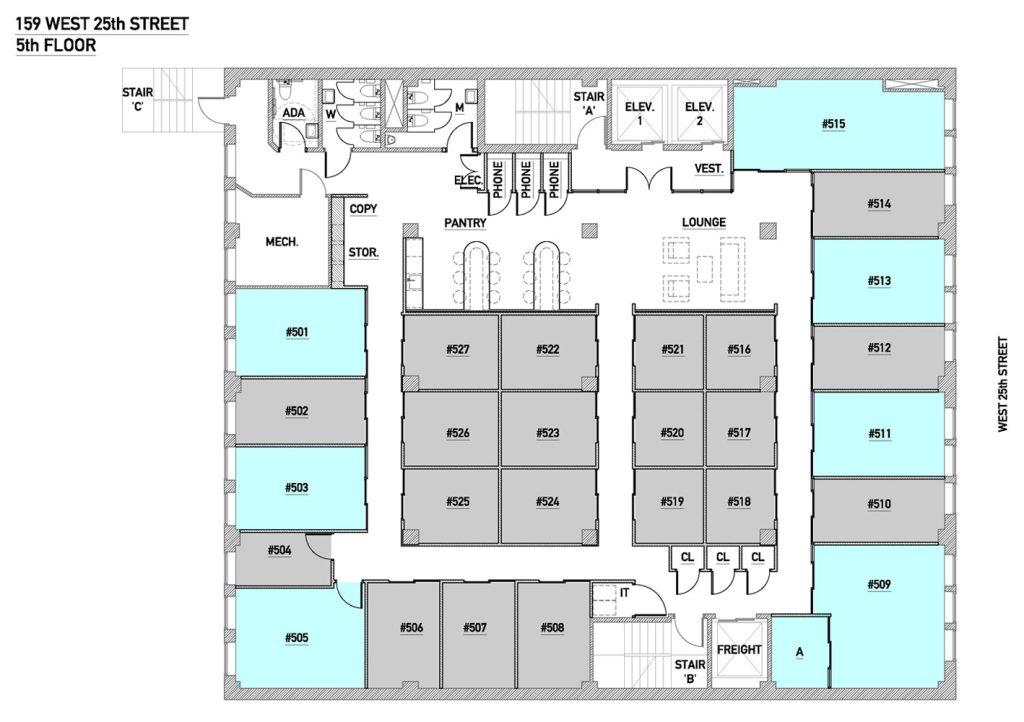 Chelsea Floor-plan 5th Floor 5+ People