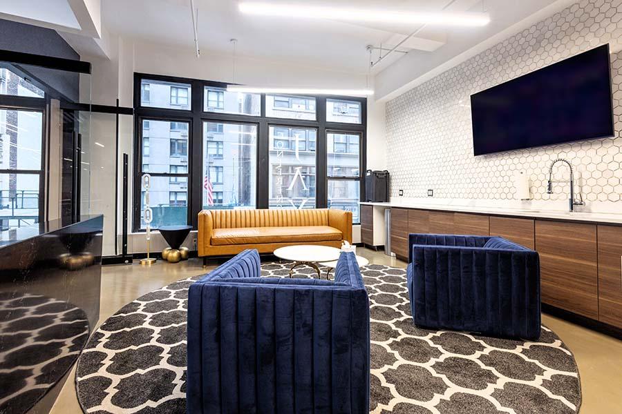 A recharge area in the Babe Ruth Room.