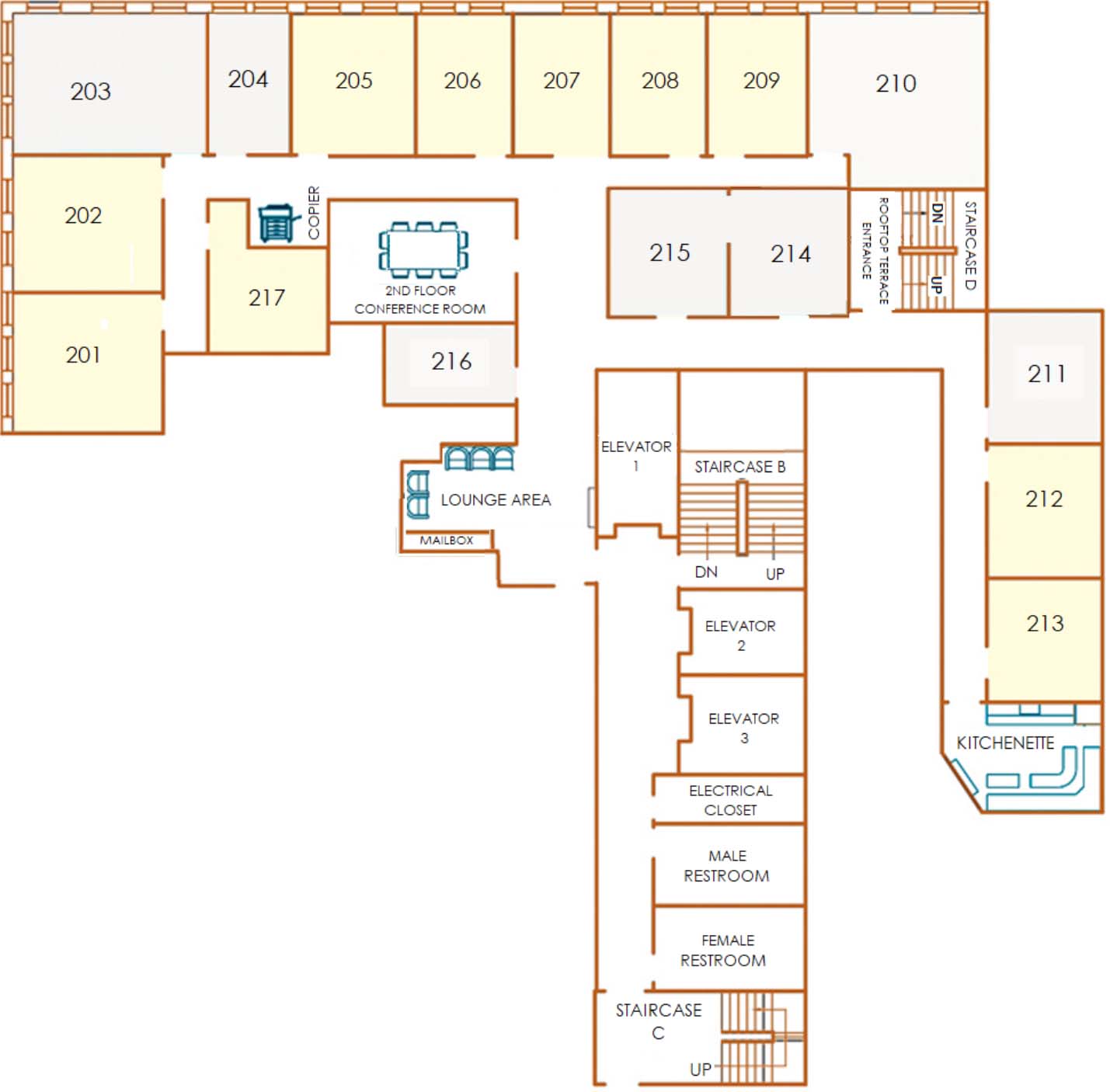 Second Floor All Rooms That Fit three to four people