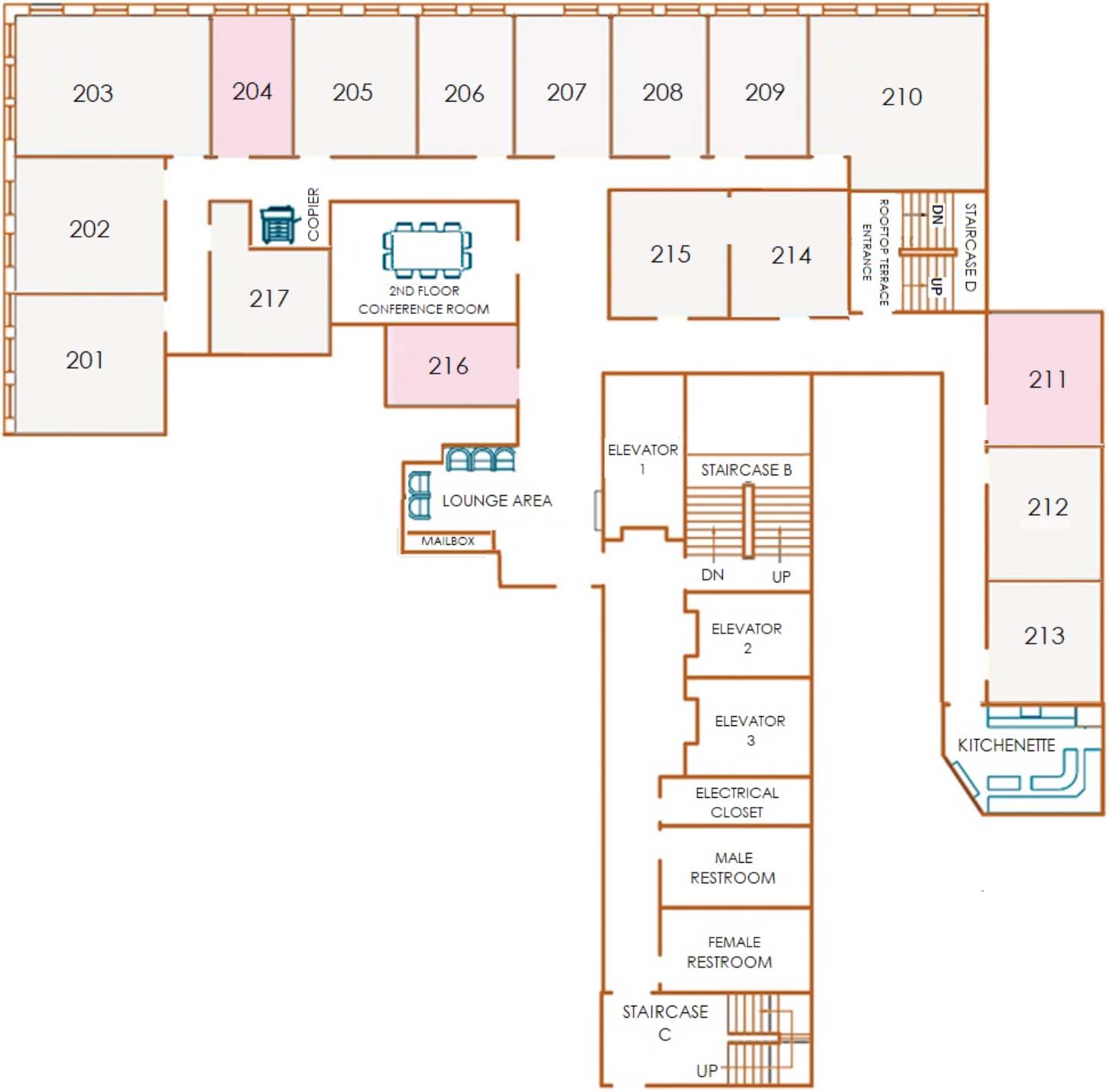 Second Floor All Rooms That Fit one to two people
