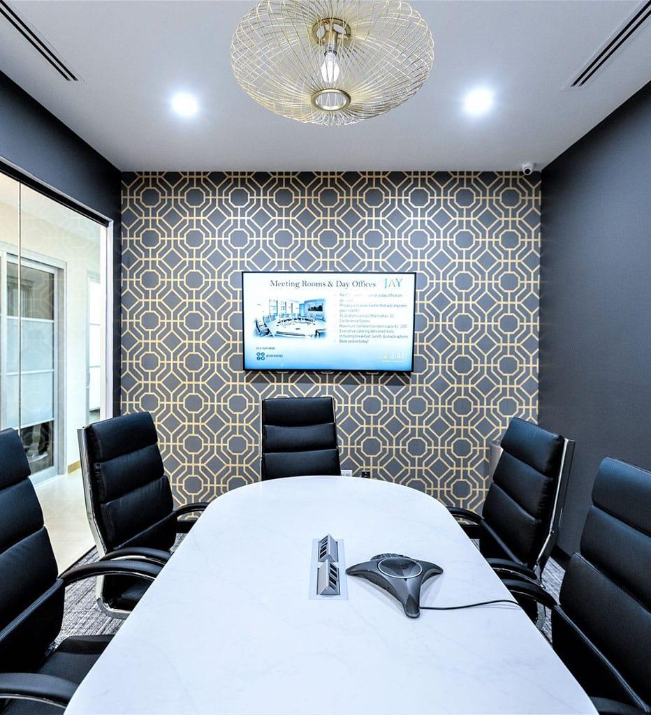 A meeting room in Midtown East. 